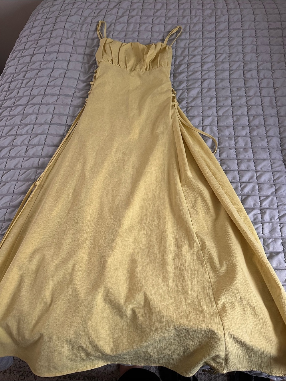 Yellow Spaghetti Strap Sundress - Lightweight Summer Dress